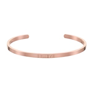 Believe rose gold plated stainless steel bracelet
