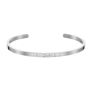 I am capable silver stainless steel adjustable bracelet