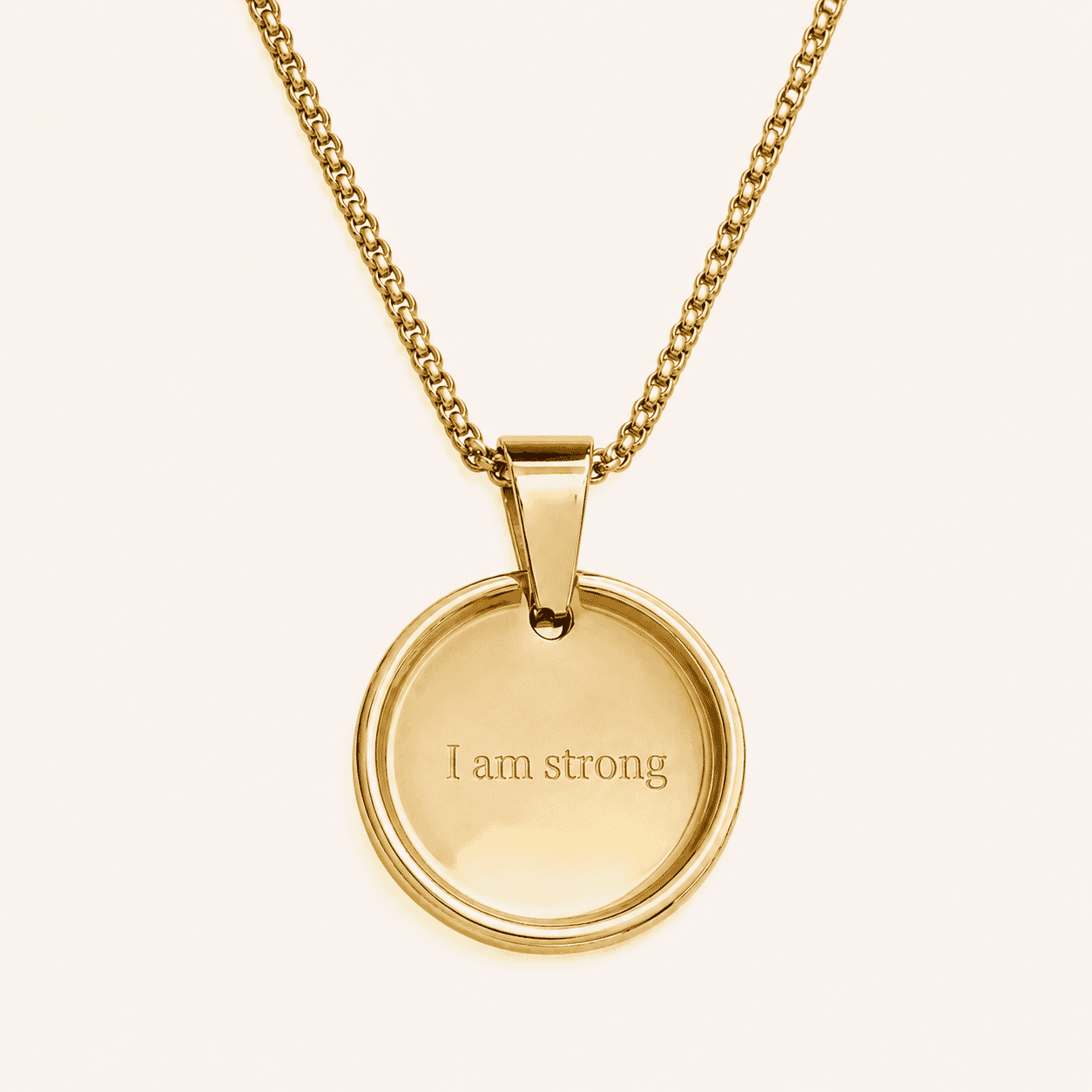 Pause Necklace: I am strong Gold