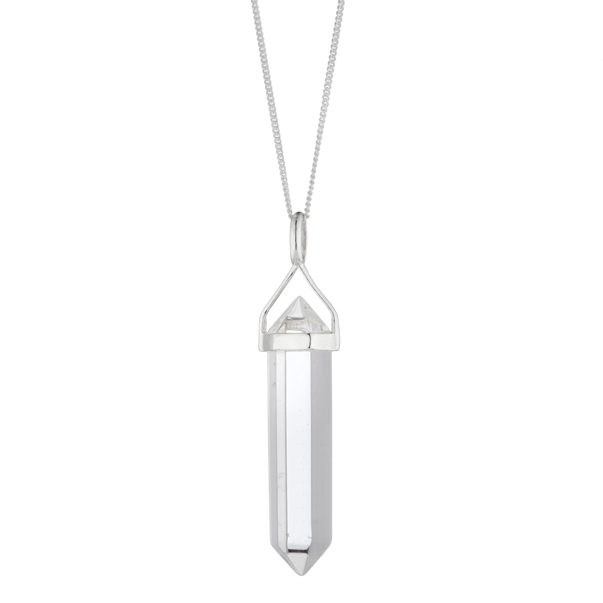 Mens Chunky 925 Sterling Silver Longer Length Raw Crystal Pendant Necklace  | Crystal Jewellery | Crystal Necklace | Quartz Necklace by Xander Kostroma