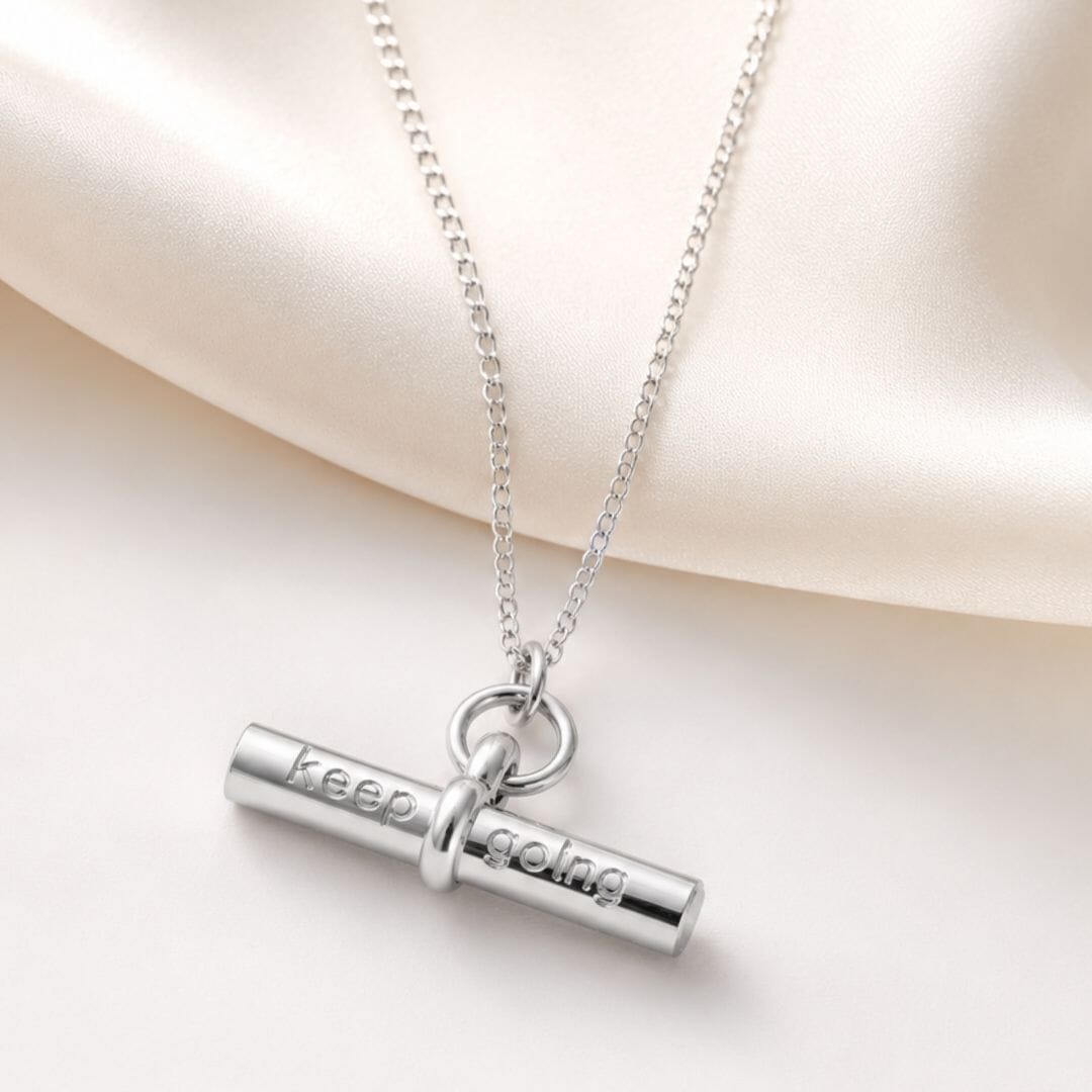 Elegant T Bar Necklace Silver