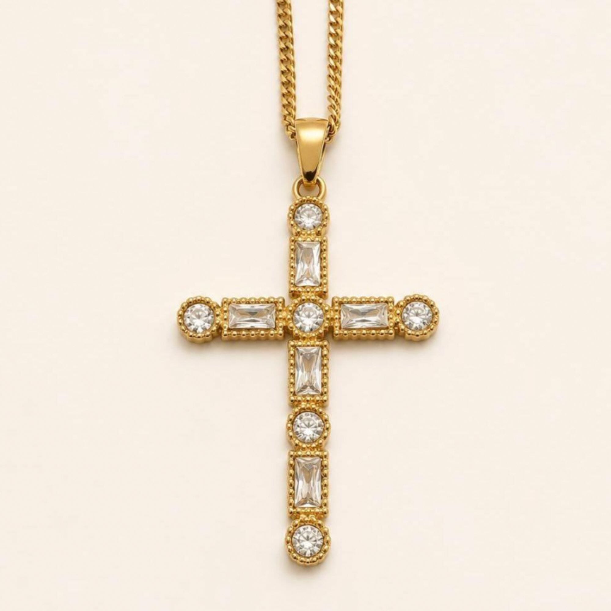 Esther Cross Necklace Gold
