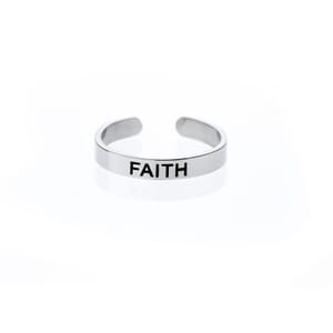 faith stainless steel silver toe ring 