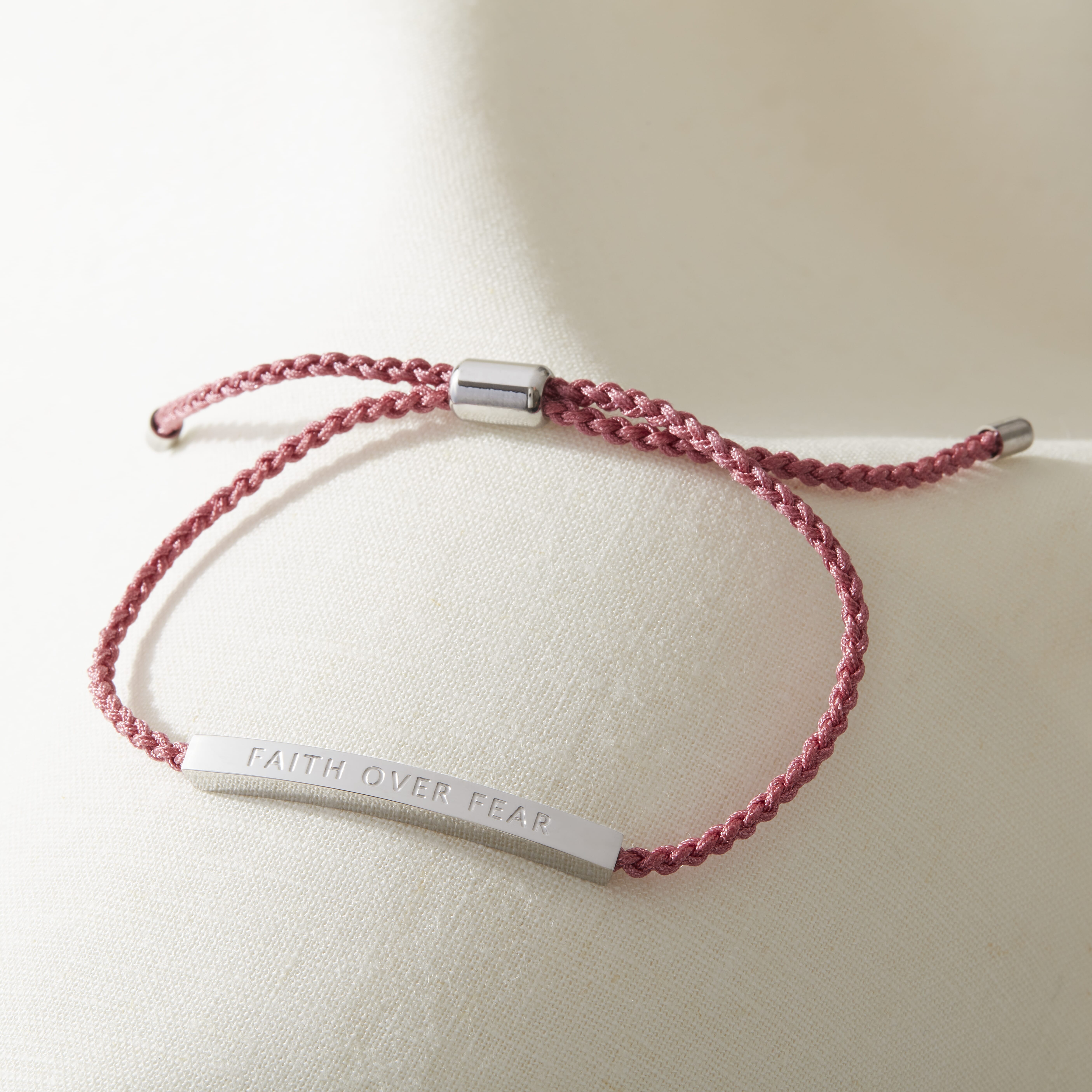 'Faith Over Fear' Reminder Rope Bracelet