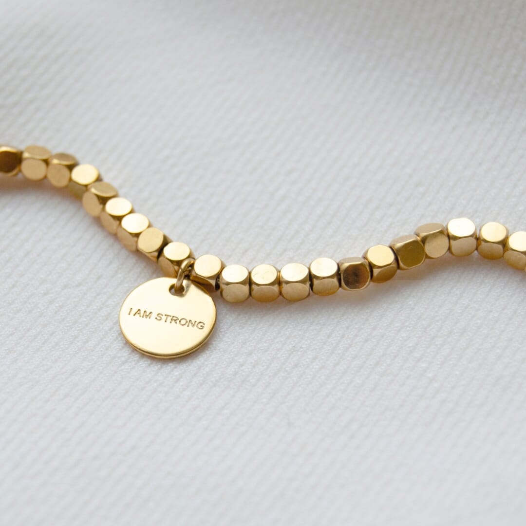 'I am strong' Tennis Bracelet Gold