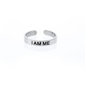 I am me stainless steel silver toe ring 