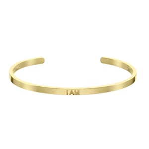 I am gold stainless steel adjustable bracelet