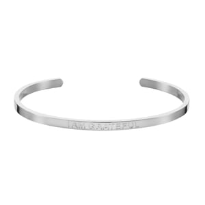 I am grateful silver stainless steel adjustable bracelet