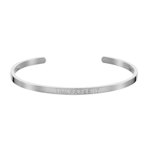 I am present silver stainless steel adjustable bracelet
