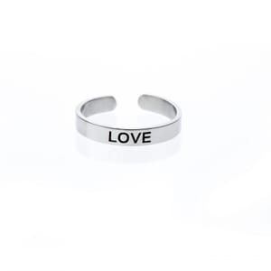 love stainless steel silver toe ring 