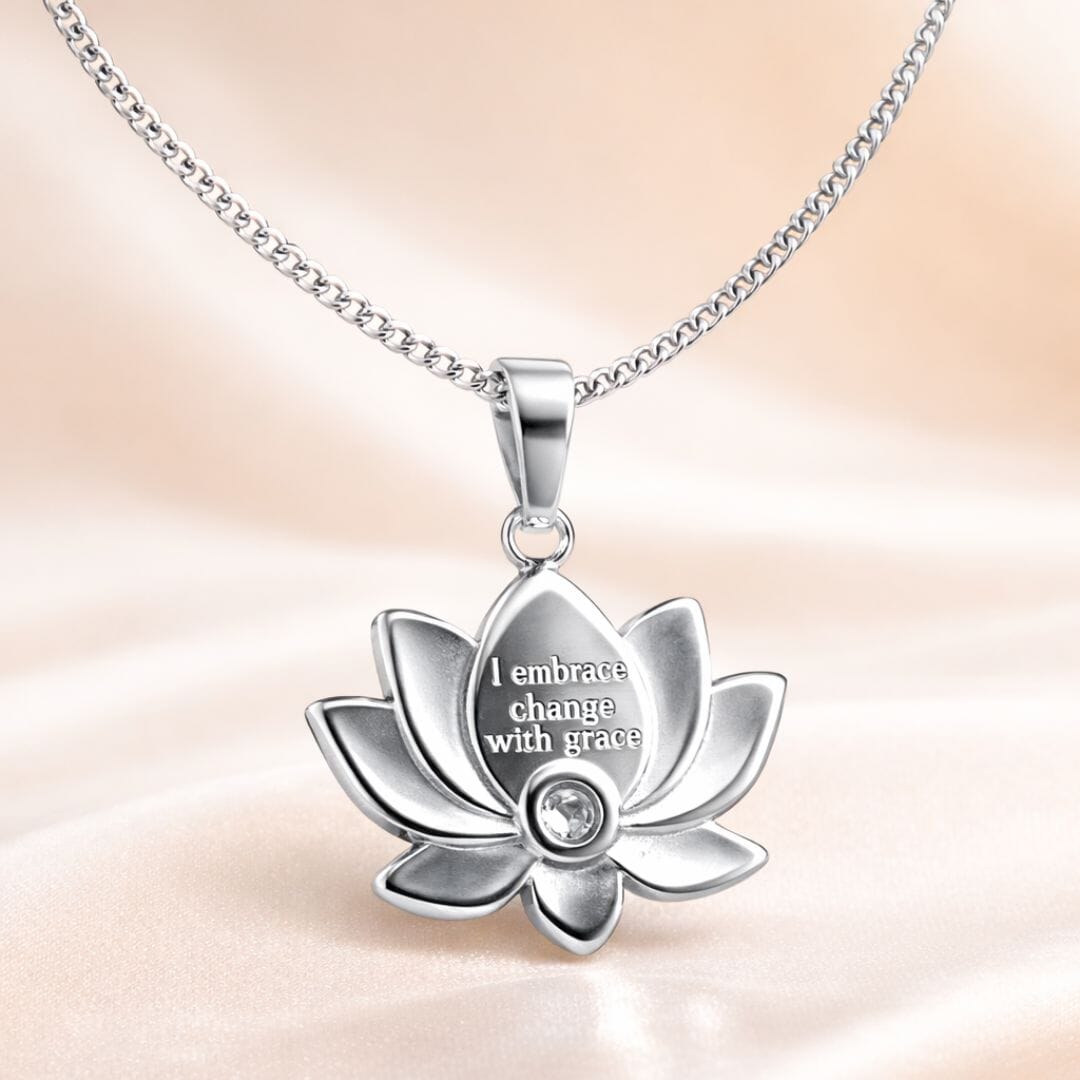 'I Embrace Change With Grace' Lotus Necklace
