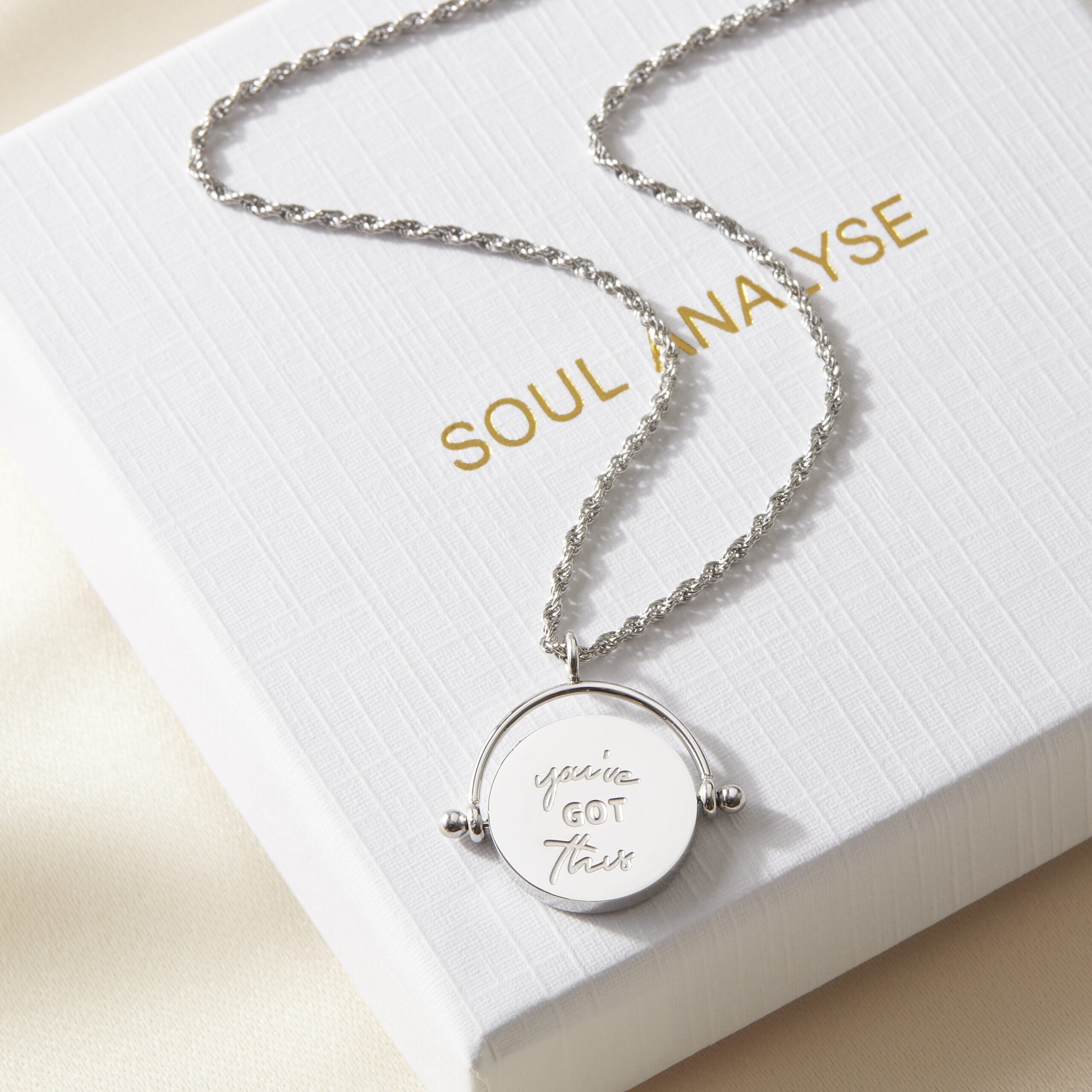 Reversible Disc Necklace 'Faith Over Fear, You've Got This'