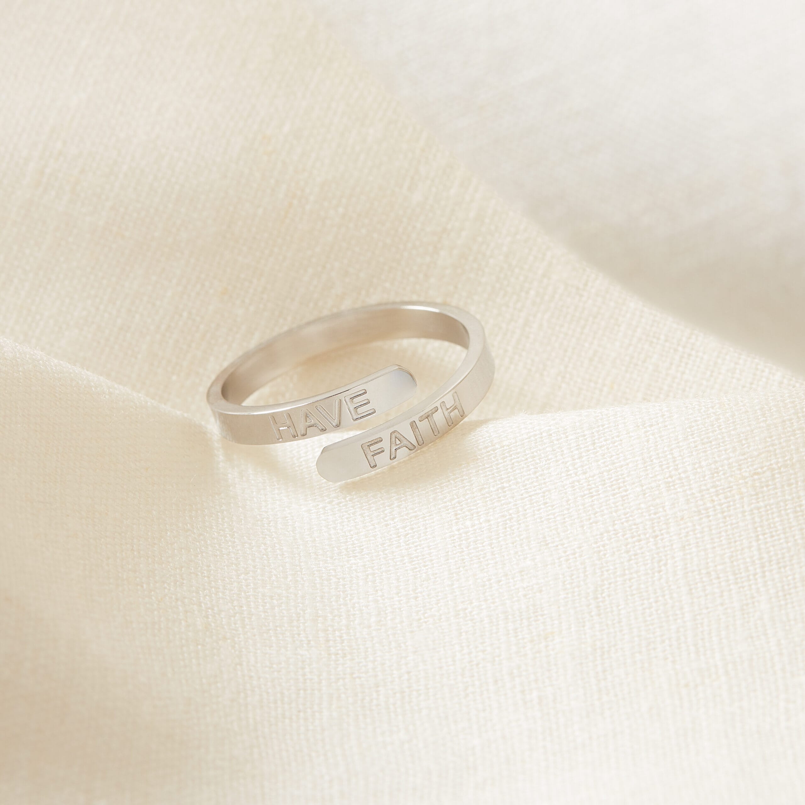 'Have Faith' Affirmation Ring Silver - Soul Analyse