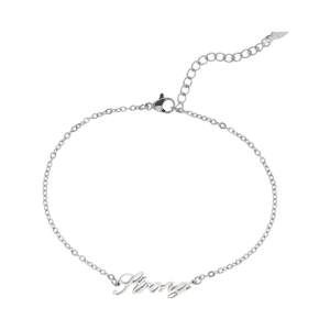 Strong silver anklet with white backround