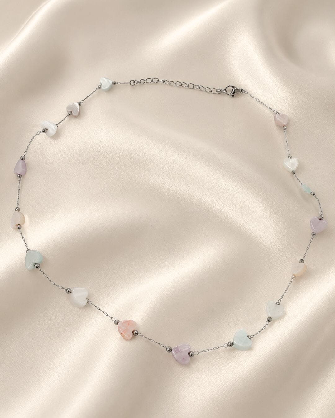 Sweetheart Pastel Necklace Silver