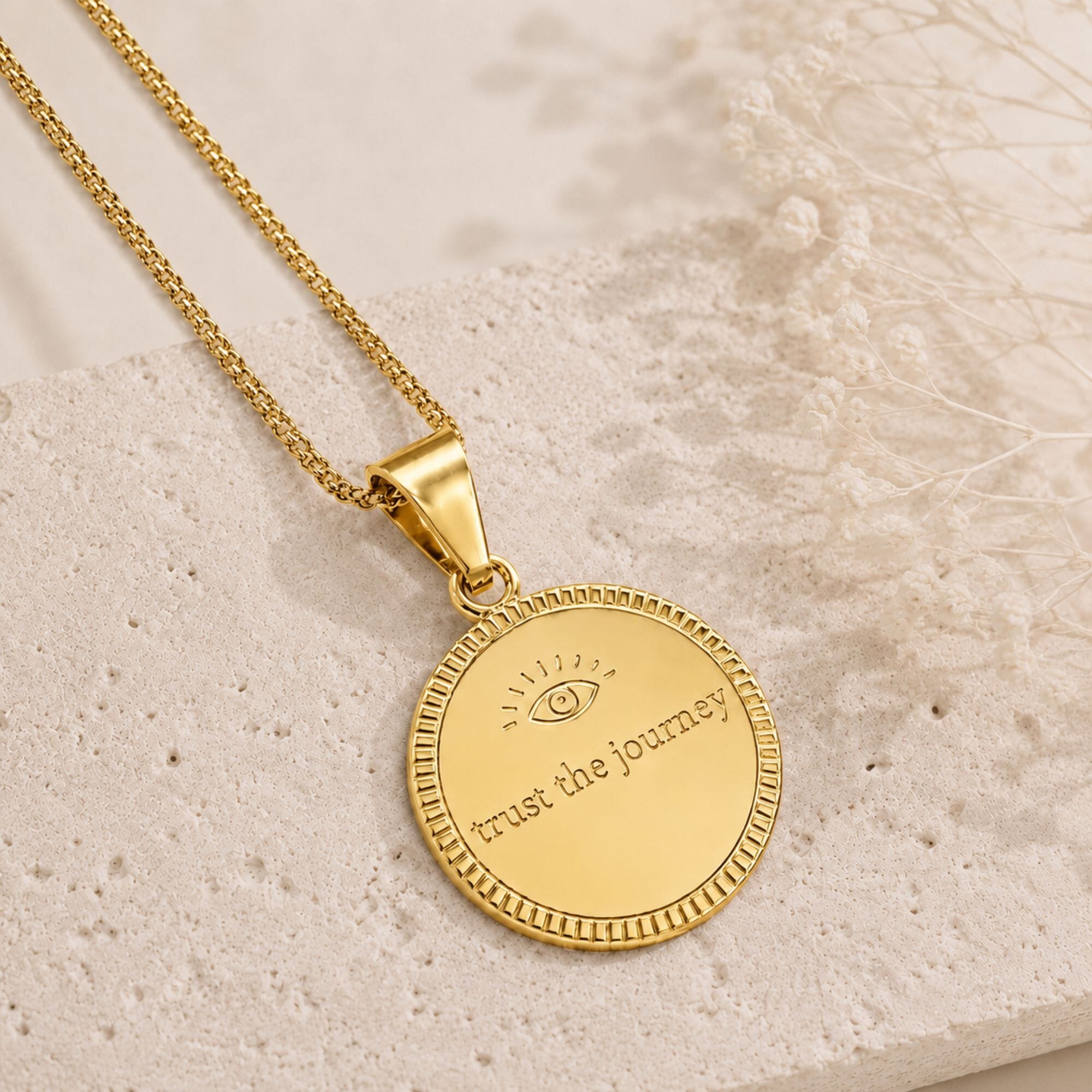 Chapter Coin: Trust the Journey Necklace Gold