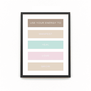 A black wooden art poster which has colourful affirmations saying 'I AM STRONG, I AM ENOUGH, I AM BEAUTIFUL, I AM UNIQUE , I AM LOVED 