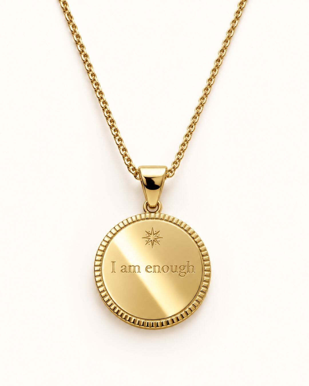 Chapter Coin: I Am Enough Necklace Gold