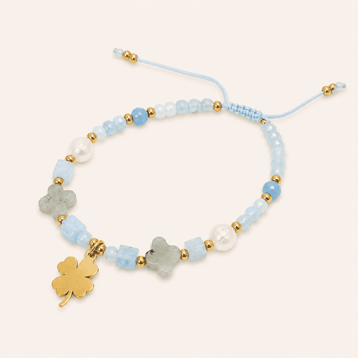 Lucky Pearl Clover Bracelet Gold