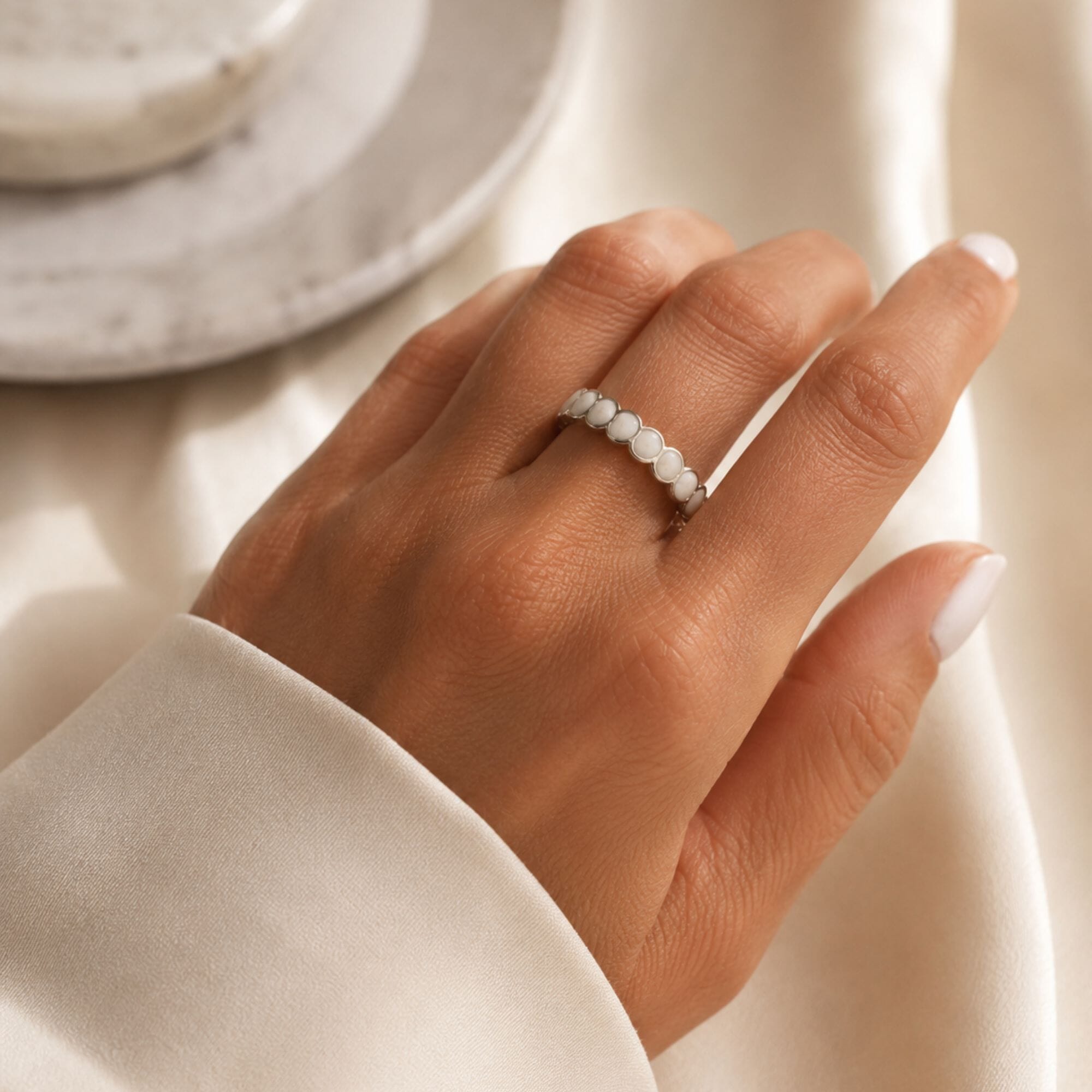 Luna Love Adjustable Ring Silver