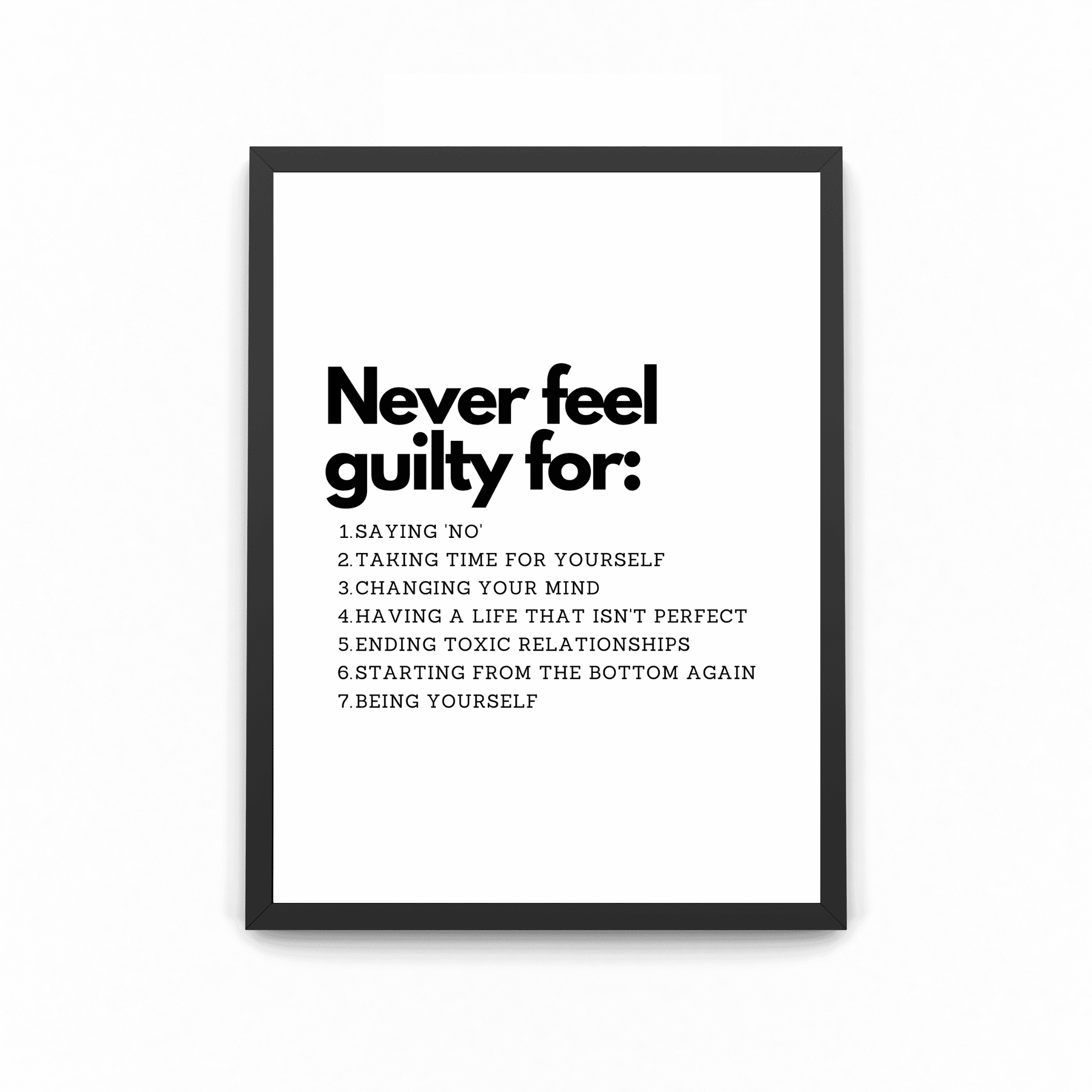 never-feel-guilty-for-framed-quote-print-a4-soul-analyse