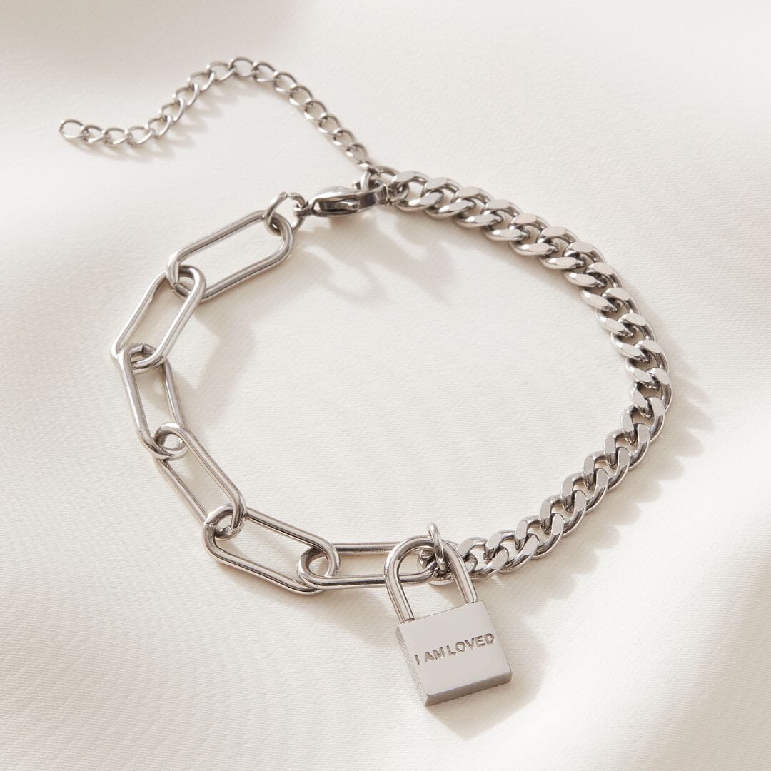 Padlock Disc Dual Chain Bracelet