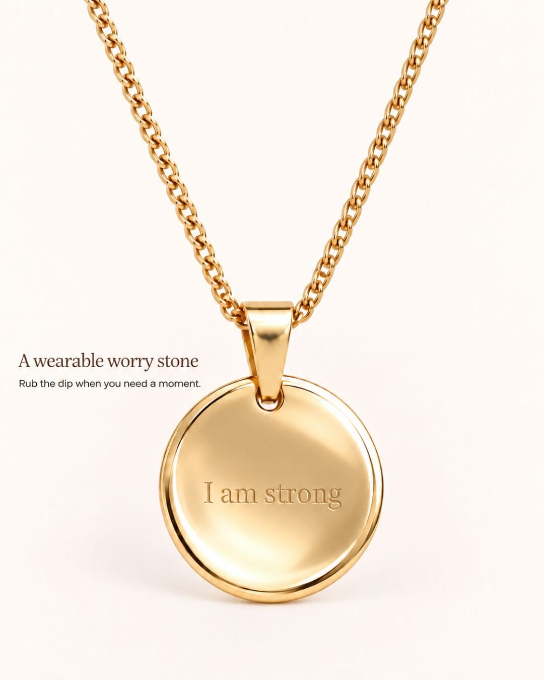 Pause Necklace: I am strong Gold