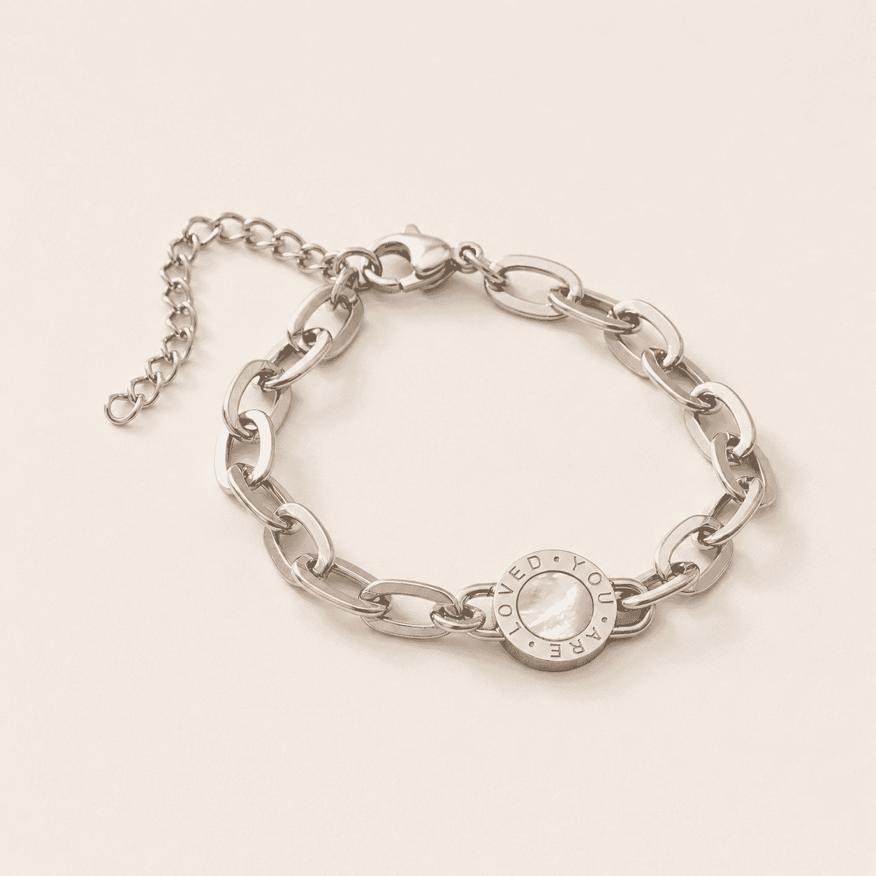 'You Are Loved' Bracelet Silver